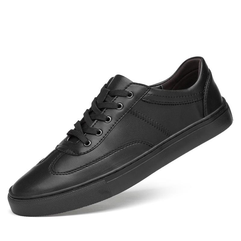 Men's White Leather Canvas Shoes - Plus Size, Breathable, Extra Wide & Trendy