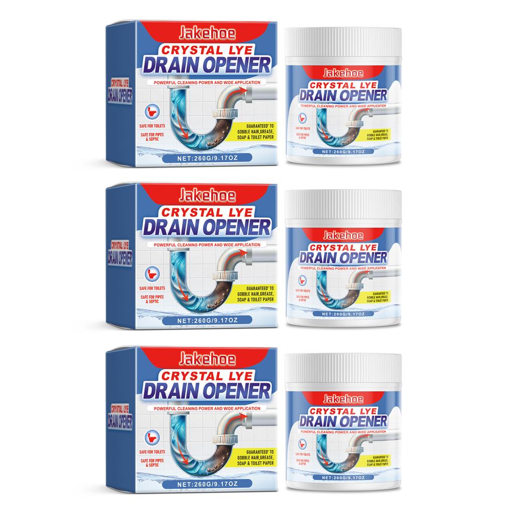 260g Drain Unblocking Powder Kitchen and Toilet Sink Pipe Cleaner Cleans Dissolves Unblocks and Removes Limescale