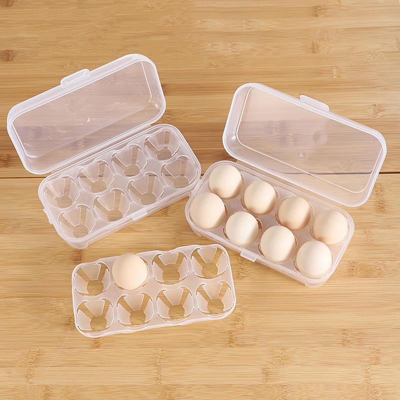 3/4/8 Grids Portable Egg Box Outdoor Transparent Egg Organizer Box For Camping Picnic Barbecue Practical Outdoor Accessories