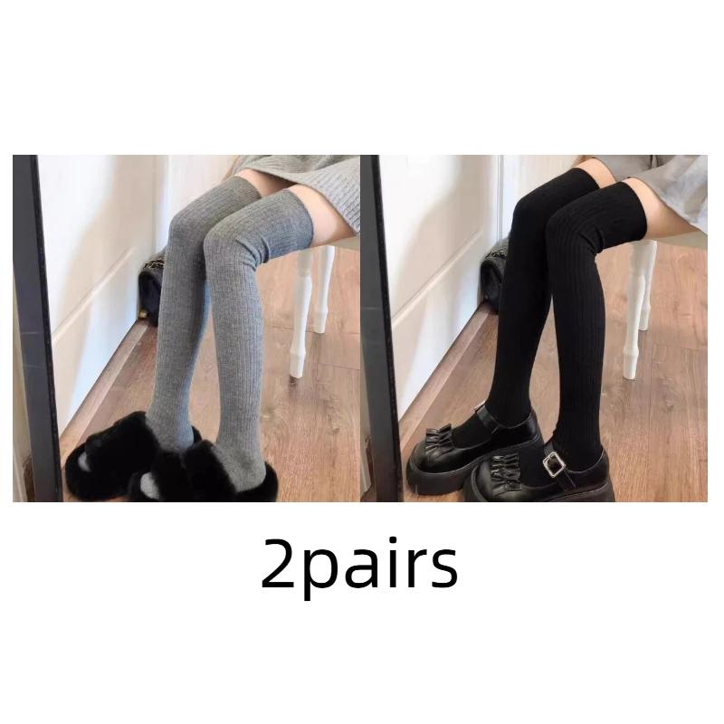 New Winter Solid Color Thigh High Stockings Women Trendy Casual Over The Knee Female Long Sock Thermal Warm Cotton Tube Leggings