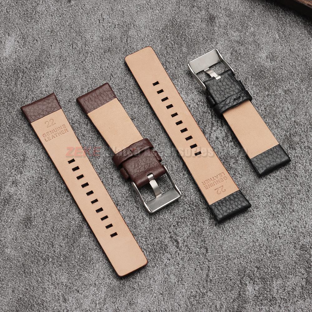 18/22/24/26/27/28/30/32mm Litchi Top-Grain Leather Watch Band for Diesel Watch Friday Series Dz4323/4318/4329 Soft Cowhide Strap