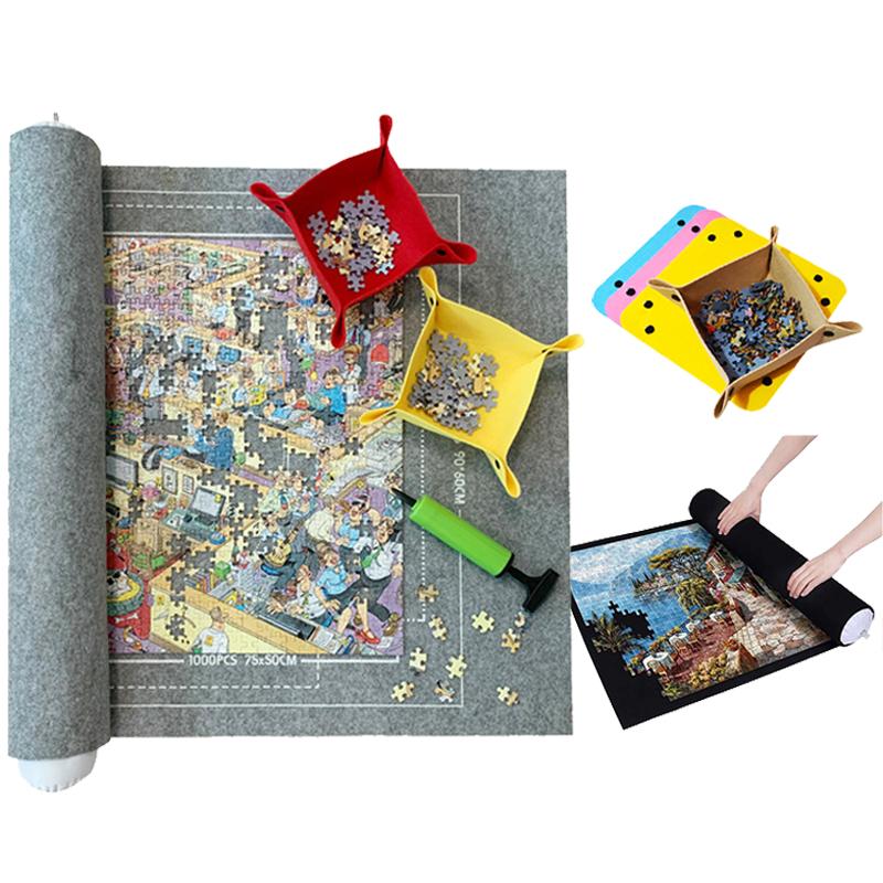 Jigsaw Puzzle Mat Roll Up Puzzles Board for up to 3000, 2000, 1500 Pieces Large Portable Table DIY Handmade Item Storage TMZ