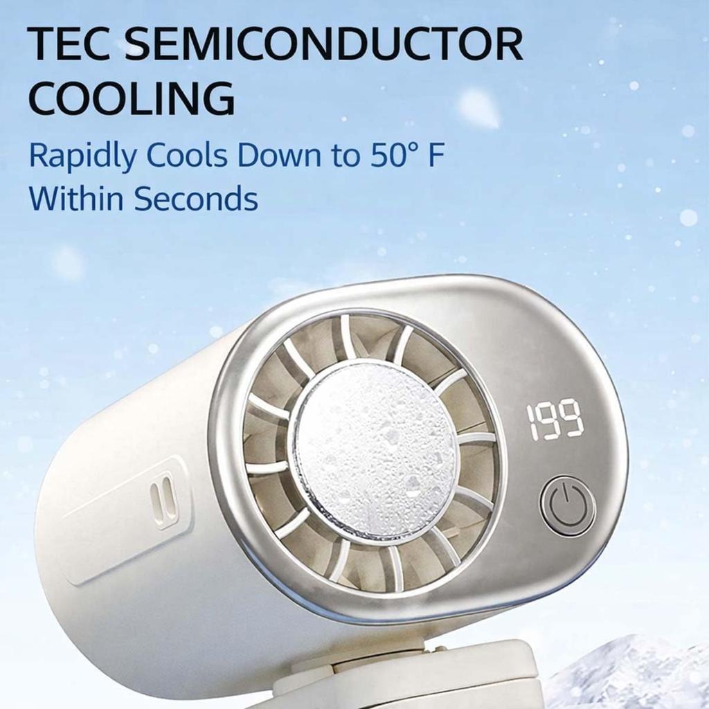 Car Clip on Air Conditioner Fan, Portable Clip on Fans with LED Display - 360° Rotation, 199 Speeds & Semi-Cooling Technology