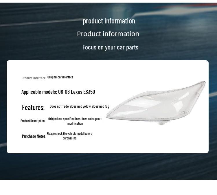 Clear Lens Cover for 2006-2009 Lexus ES300/330/350
