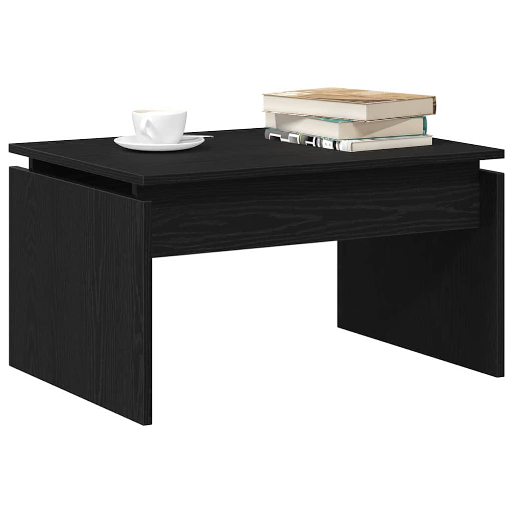 Coffee Table Black Oak Look 68 X 50 X 38 Cm Engineered Wood