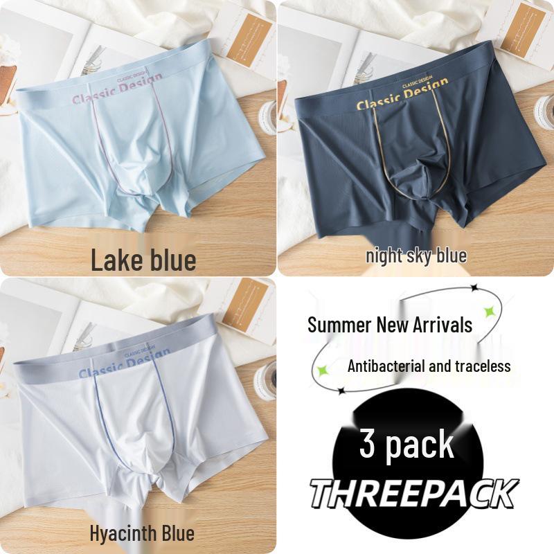 Eisseiden Herren Schnelltrocknende Nahtlose Boxer-Slips: Antibakteriell, Hautfreundlich, Nacktes Gefühl