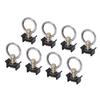 8pcs L Track Single Stud Fitting with Round Ring 4,000 Lbs Reusable L Track Rail Tie Down O Ring for Truck Bed Trailer