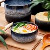 6.5 Inch Japanese Ramen Bowl Set 1000ml Large Ceramic Noodle Bowl Microwave and Dishwasher Safe, Vintage Japanese Style Soup Bowl for Udon, Pho, Salad