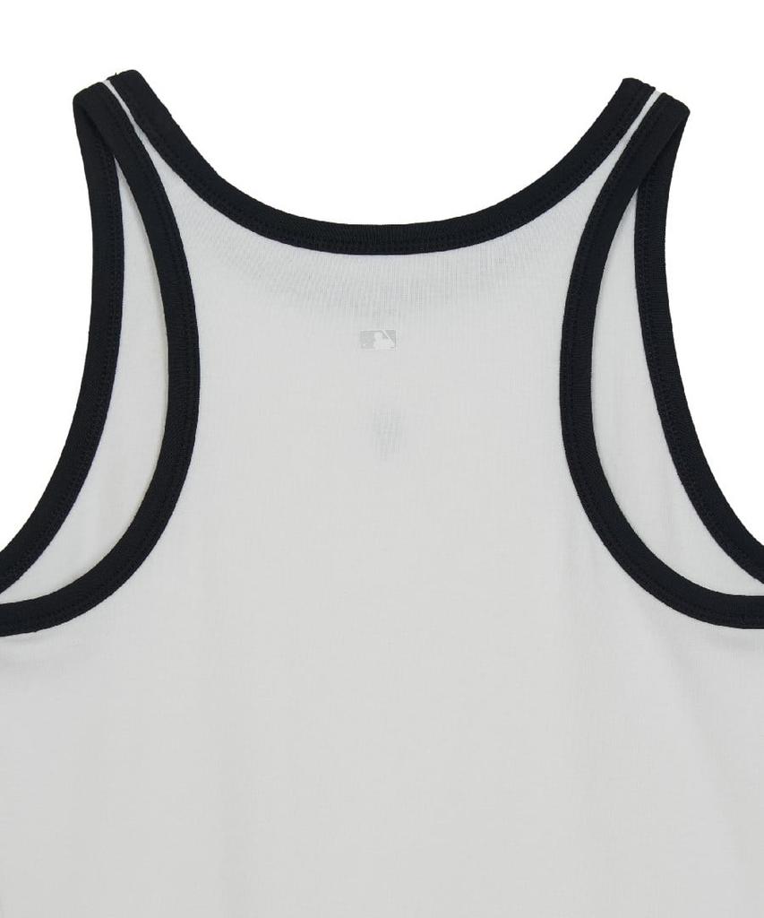 Emelbi Women'S Basic Ringer Ribbed Sleeveless Dress Nym (White)