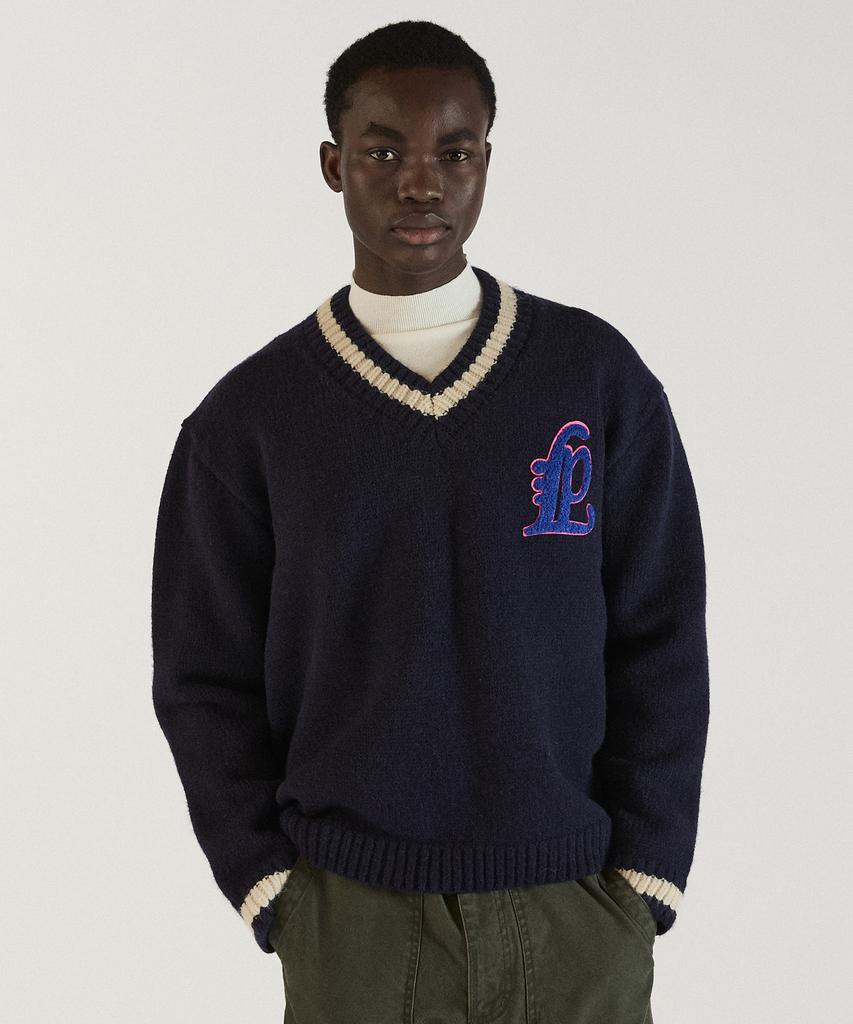 Pilpeu Varsity V-Neck Knit 29(Navy)