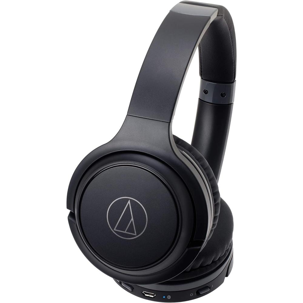 Audio Technica ATH S200BT BK Kabellose Kopfhörer, bis zu 40 Stunden Wiedergabe, schwarz