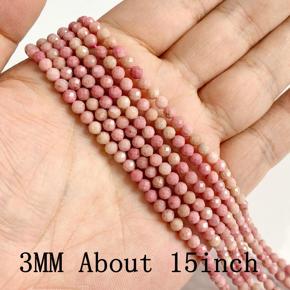 Natural Rose Pink Rhodochrosite Loose Round Heart Flat Chips Beads for Jewelry Making Bracelets Necklace DIY Accessories