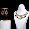 Retro Indian-Style Rhinestone Necklace & Earring Set with Tassel Clavicle Chain