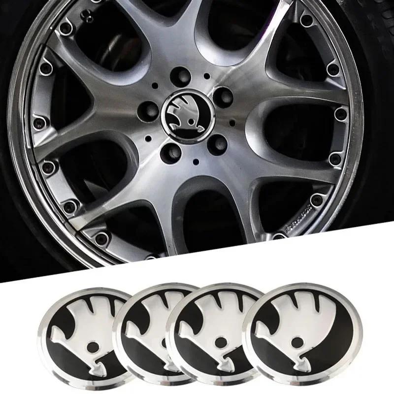 2025 Ζεστό 4 Τεμάχια 56mm 65mm Κέντρο Τροχού Αυτοκινήτου Σήμα Καλύμματος Αυτοκόλλητο για Skoda Octavia A5 A7 RS Fabia Superb Αξεσουάρ Αυτοκινήτου