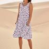 Women's Casual Summer Floral Print Sleeveless Pocket Dress