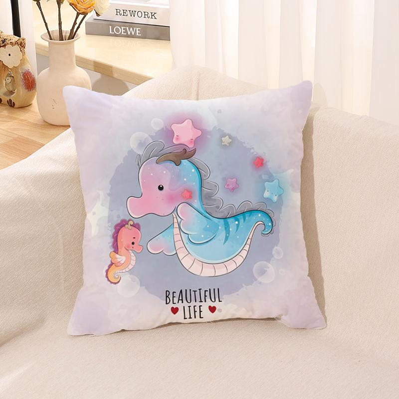 Cute Animal Pillowcase  for Sofa Car Square Cushion Suite Room Anime   Body Cover