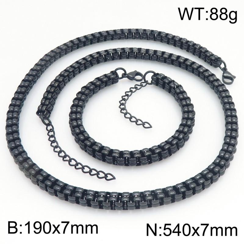 KALEN Gold Color Double Row Stainless Steel Bracelet for Men Hip Hop Cuban Link Necklace Extension Thick Waterproof Jewelry Gift