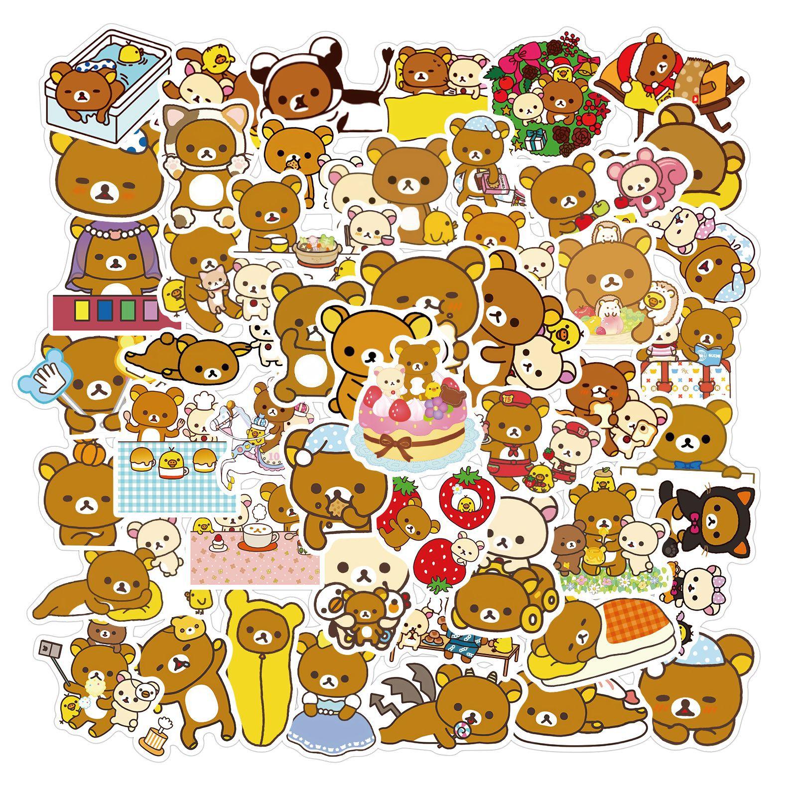 

50 New Styles of Cute Ins Bear Personality Graffiti Stickers Motorcycle Suitcase Guitar Waterproof