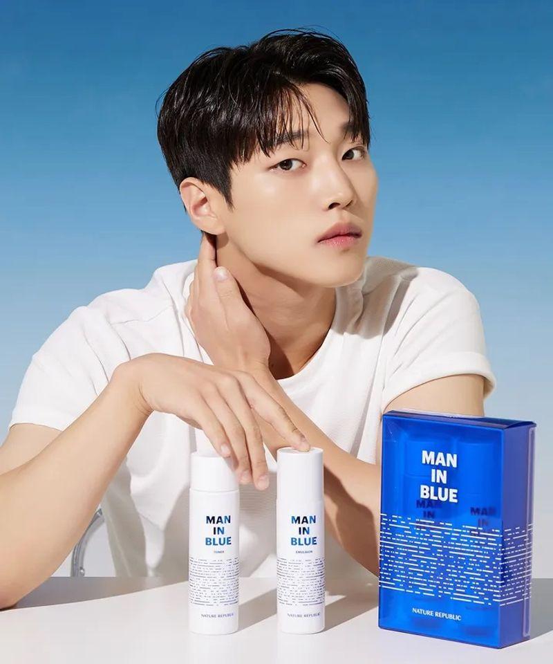 Men in Blue Skincare 2-Piece Set (Toner 150ml + Emulsion 130ml)