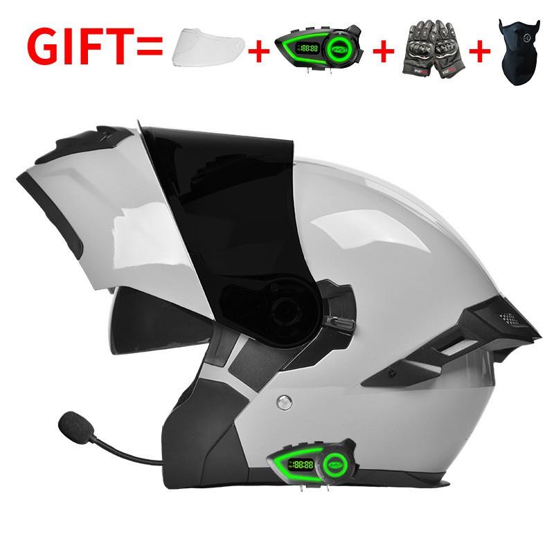 Bluetooth Motorcycle Full Face Helmet Men Women Flip-Up Design All Season ABS Safety With 3C Certification