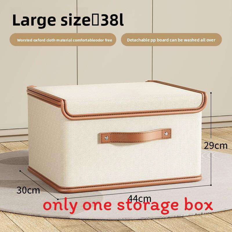 Oxford Cloth Collapsible Clothes Storage Bin With Lid For Bedroom Organizer
