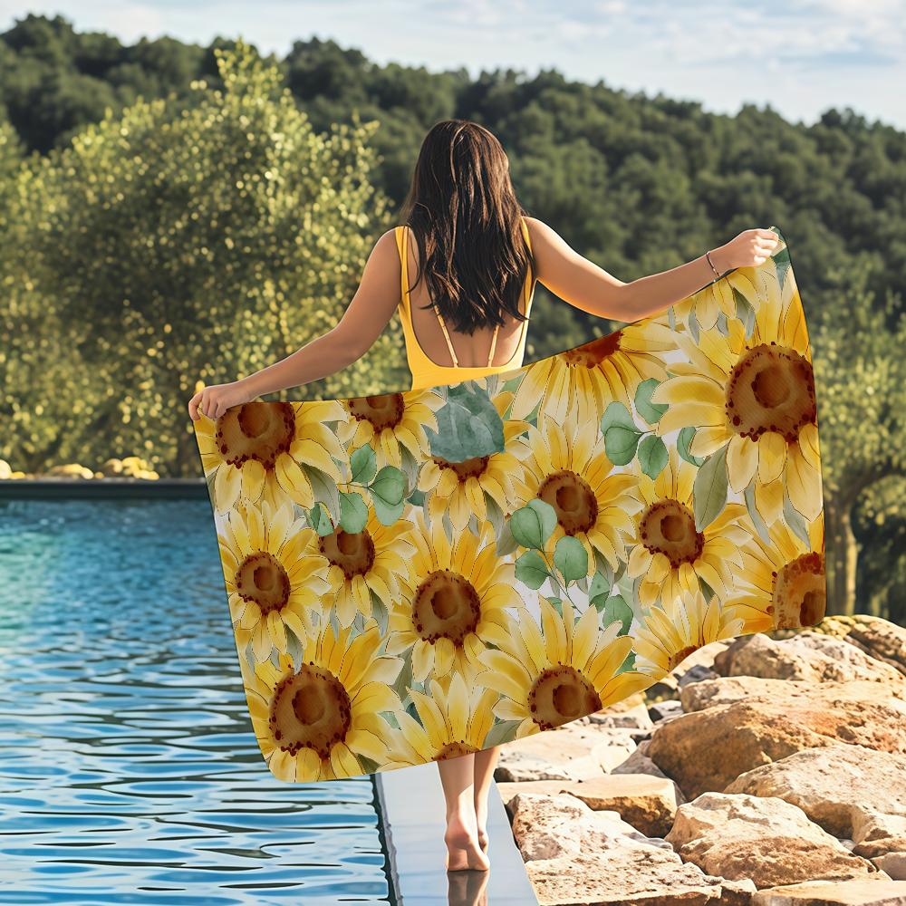 Sonnenblumen-Handtuch Schnelltrocknende Strandtücher Sind Geeignet Für Schwimmbäder Camping Yoga Und Das Fitnessstudio