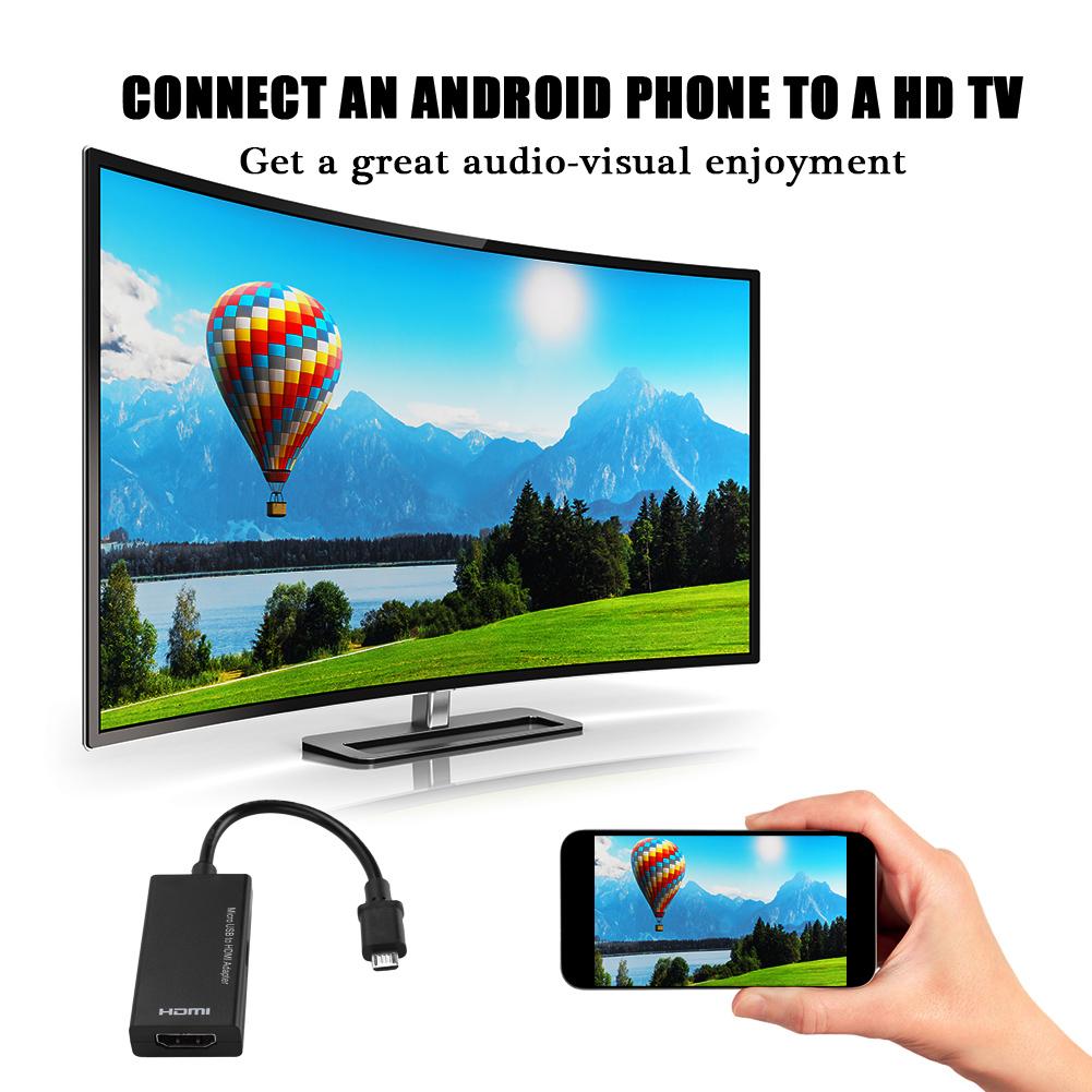 1080P Micro USB To HDMI Adapter 8 Channel Stereo Sound 5pin HDMI Video Adapter for Android