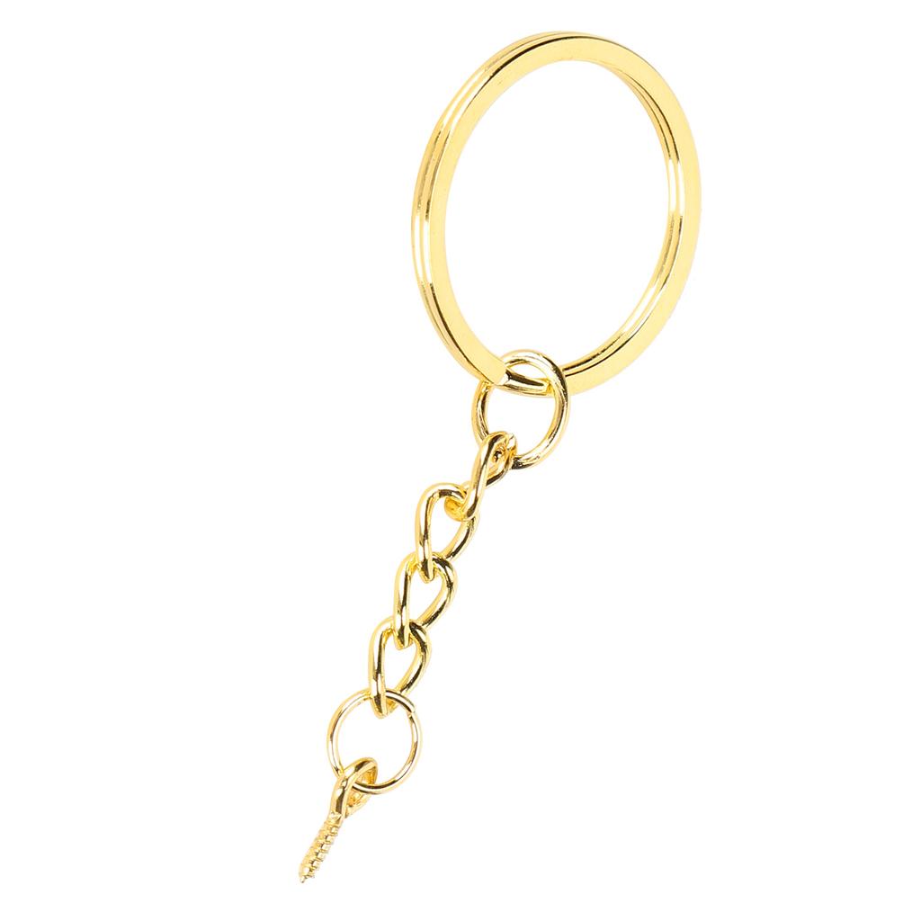10pcs Key Ring Alloy Key Chain Ring Parts with Screw Eye Pin Connector DIY AccessoriesGold 25mm / 1in