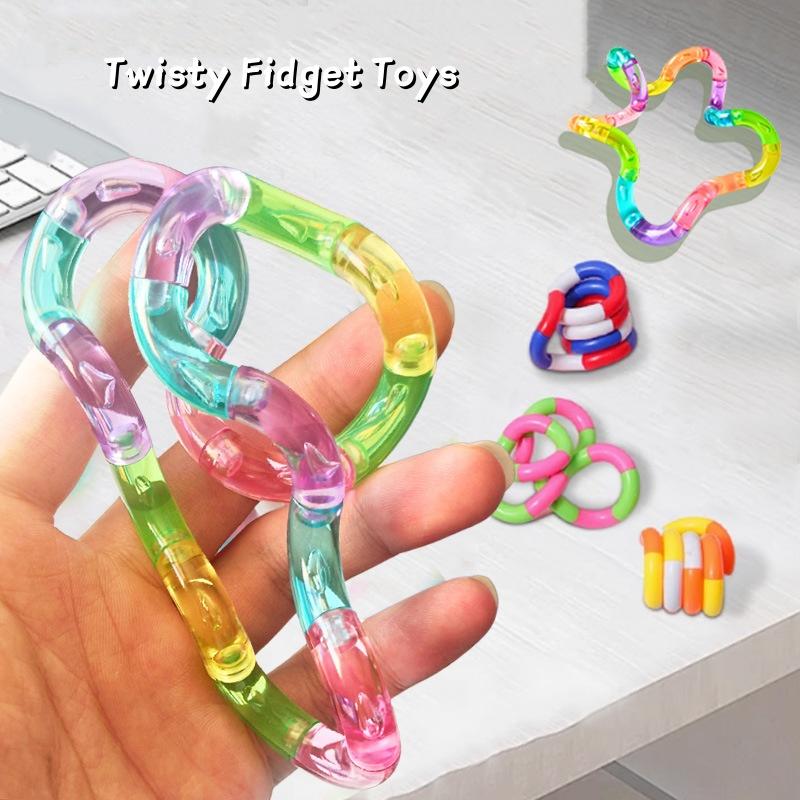 Deformable Rope Fidget Toy Deformation Rope Knot Pressure Stress Relief Toys Rrainbow Color Anti Stress Deformable Rope Best Toy