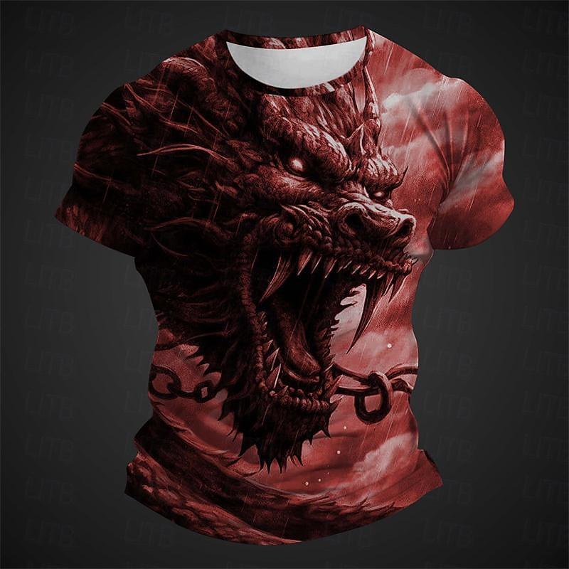 Men's T-Shirts Retro Animal Street 3d Print Short Sleeves Vintage Top T Shirt For Men Clothing Oversized Shirt Tee Summer T-Shirts Men’s