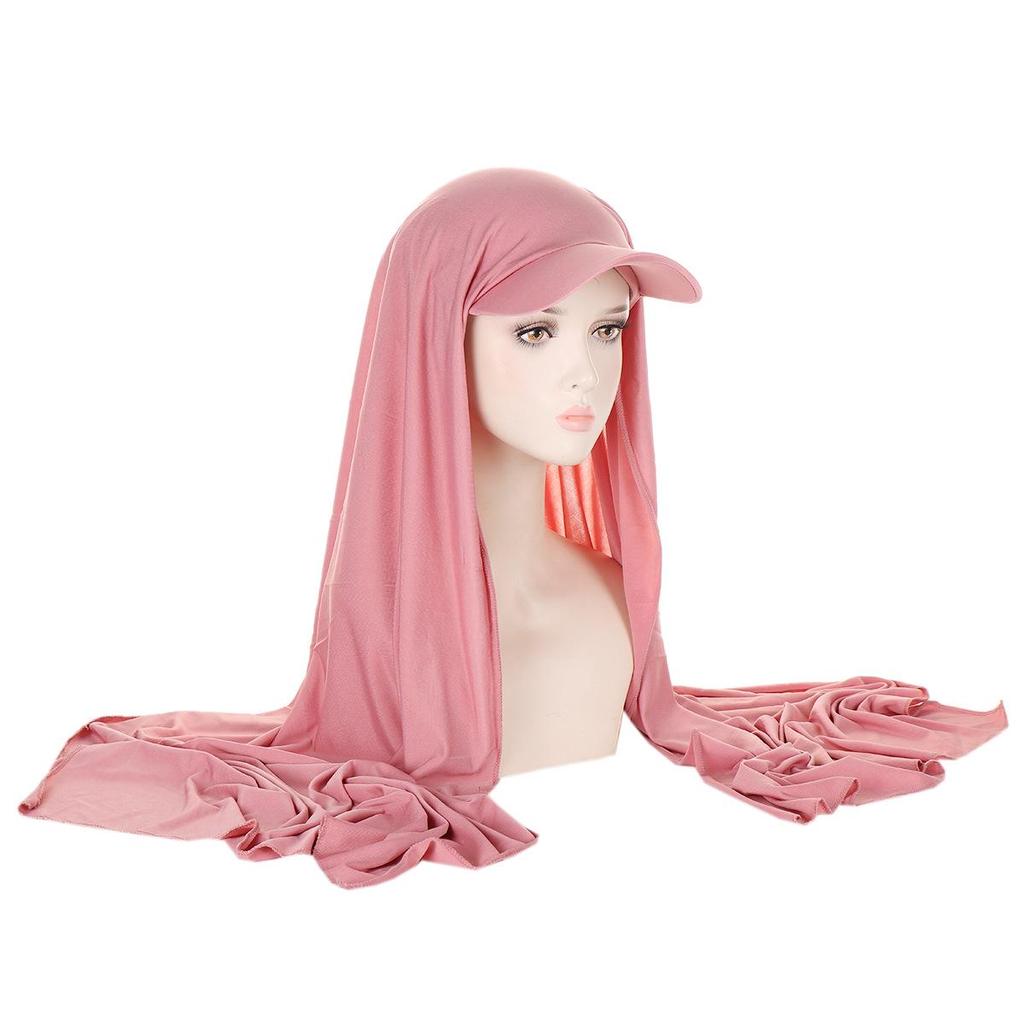 Solid Color Women's Versatile Scarf Hat - Middle East Hijab Style