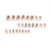 Nail Patch Brown French, Wear Nail White Starlight Dot Nail Patch Press on nails