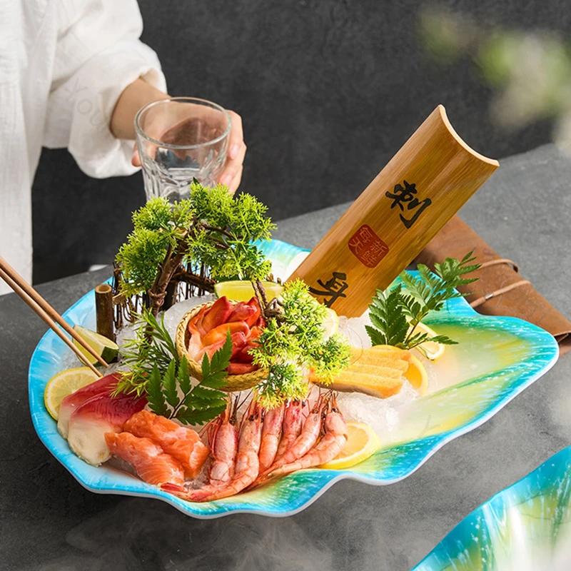 Leichter Luxus Restaurant Sushiplatte Kreative Lachs Meeresfrüchte Platte High End Exquisite Dessert Speiseteller Haushaltsgeschirr