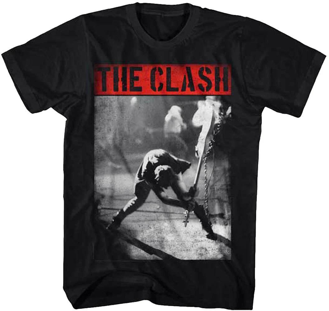 The Clash Smashing Guitar Adult T-shirt - Licensed English punk rock band Tee 3XL