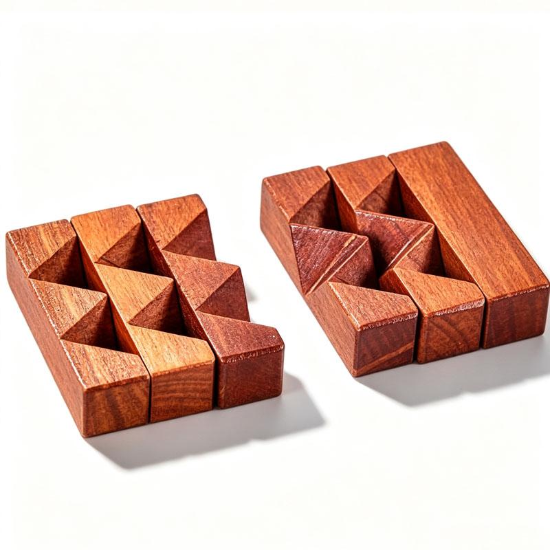Wooden Knot Puzzle IQ Logic Training Unlock Interlock Brain Teaser Toys Educational Fun Challenge Gifts For Kids & Adults