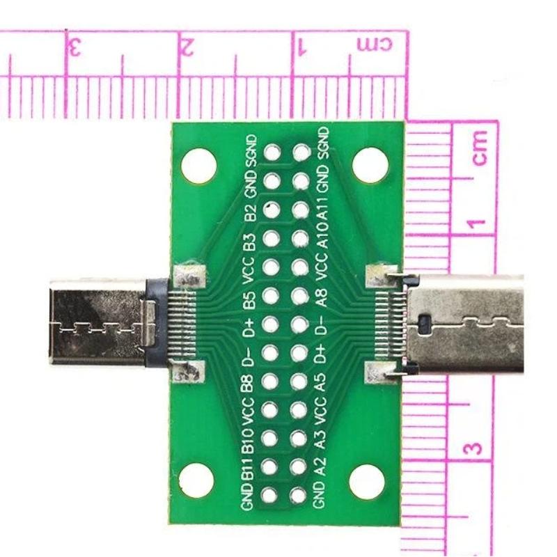 1Pcs Type C 24P 2.54Mm Connector Socket Type-C Male To Female Usb 3.1 Test Pcb Board Adapter For Data Line Wire Cable Transfer