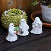 3 Pcs Halloween Ghost Figurines Resin Gardening Ghost Statue Cartoon Ghost Collectibles