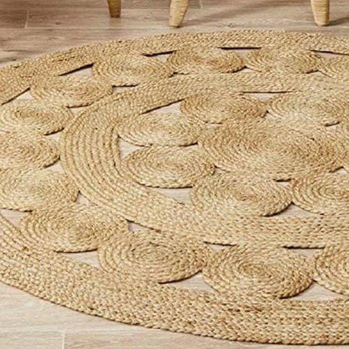 Tapis - DKD Home Decor - Tropical Jute - 200 X 200 Cm - Multicolore - Rond