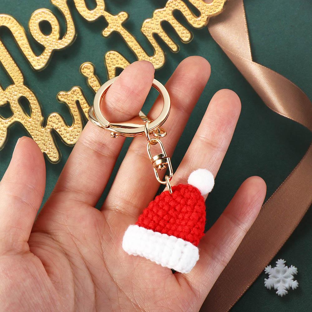 Hat Xmas Christmas Glove Children Gift Christmas Key Chain Women Key Buckle Korean Style Key Ring Handmade Crochet Pendant