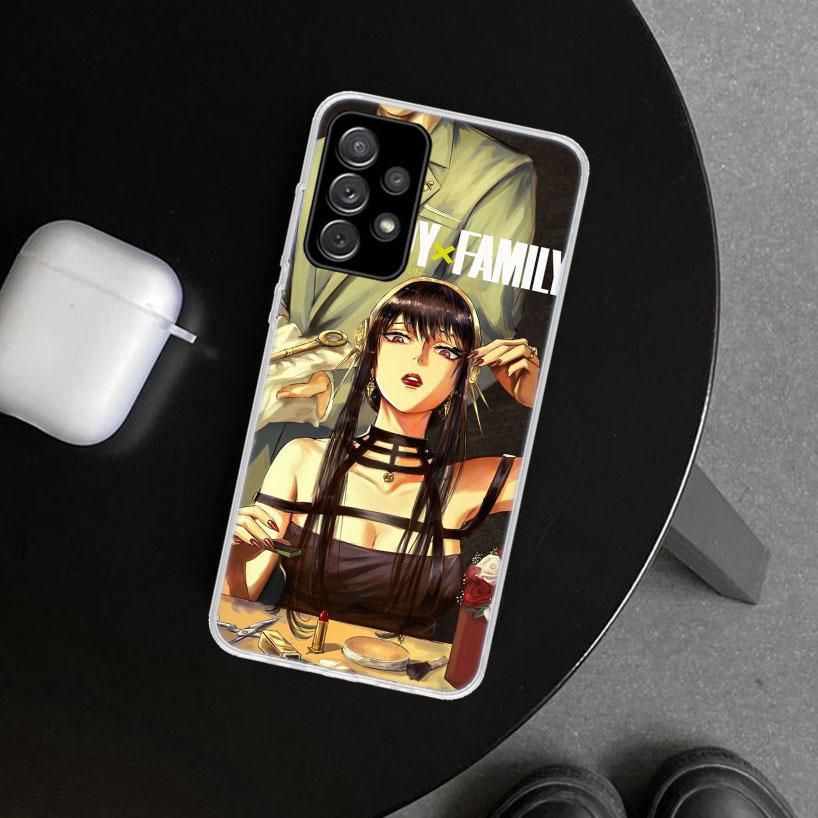 Anime S-Spy Family Anya Phone Case Cover for Samsung Galaxy A12 A22 A32 A52 A72 A02S A51 A50S A31 A20S A10S Note 20 Ultra 10 Plu
