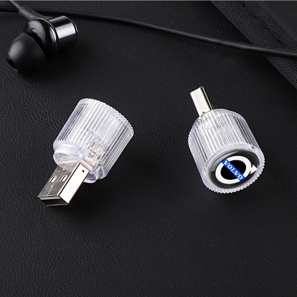 

2pc Car Mini USB LED Interior Ambient Light Color-changing Accessories for Volvo V40 V50 S40 S80 XC60 S90 XC90 S60 XC40 T6 AWD