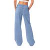 Women's Casual High-waist Light-washed Loose Wide-leg Straight Jeans