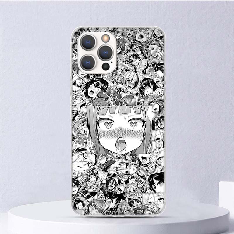 Anime Mädchen Japan Manga Gesicht Weiche Hülle Für iPhone 11 12 13 Mini 14 Pro Max Apple Handyhülle X XS XR SE 7 Plus 8 + 6 6S 5S Funda