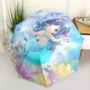 Mermaid,Dolphin Themed Automatic Folding Umbrella  8 Ribs Durable Iron Frame, Vibrant Color Design, Compact Travel Umbrella for Beach, Outdo
