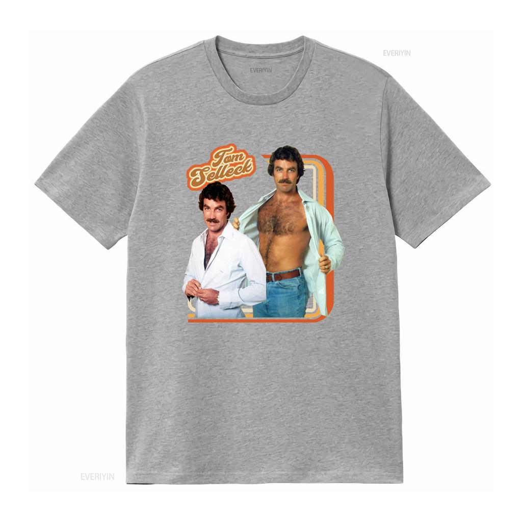 Tom Selleck 70s Retro Star T Shirt Vintage Macho Homage for Kids Throwback Style Vintage Washed Casual Unisex Stretched