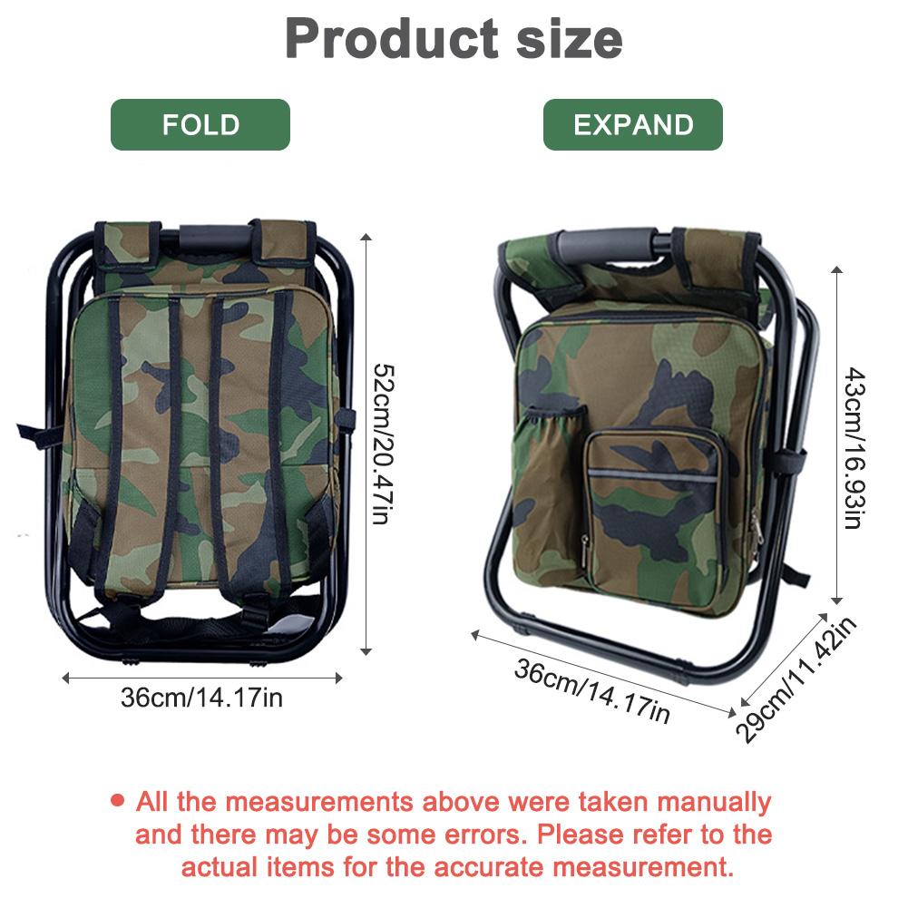 Outdoor Folding Fishing Stool Sturdy Stable Heavy Duty Ice Bag Stool Lightweight Compact Fishing Huntings Use