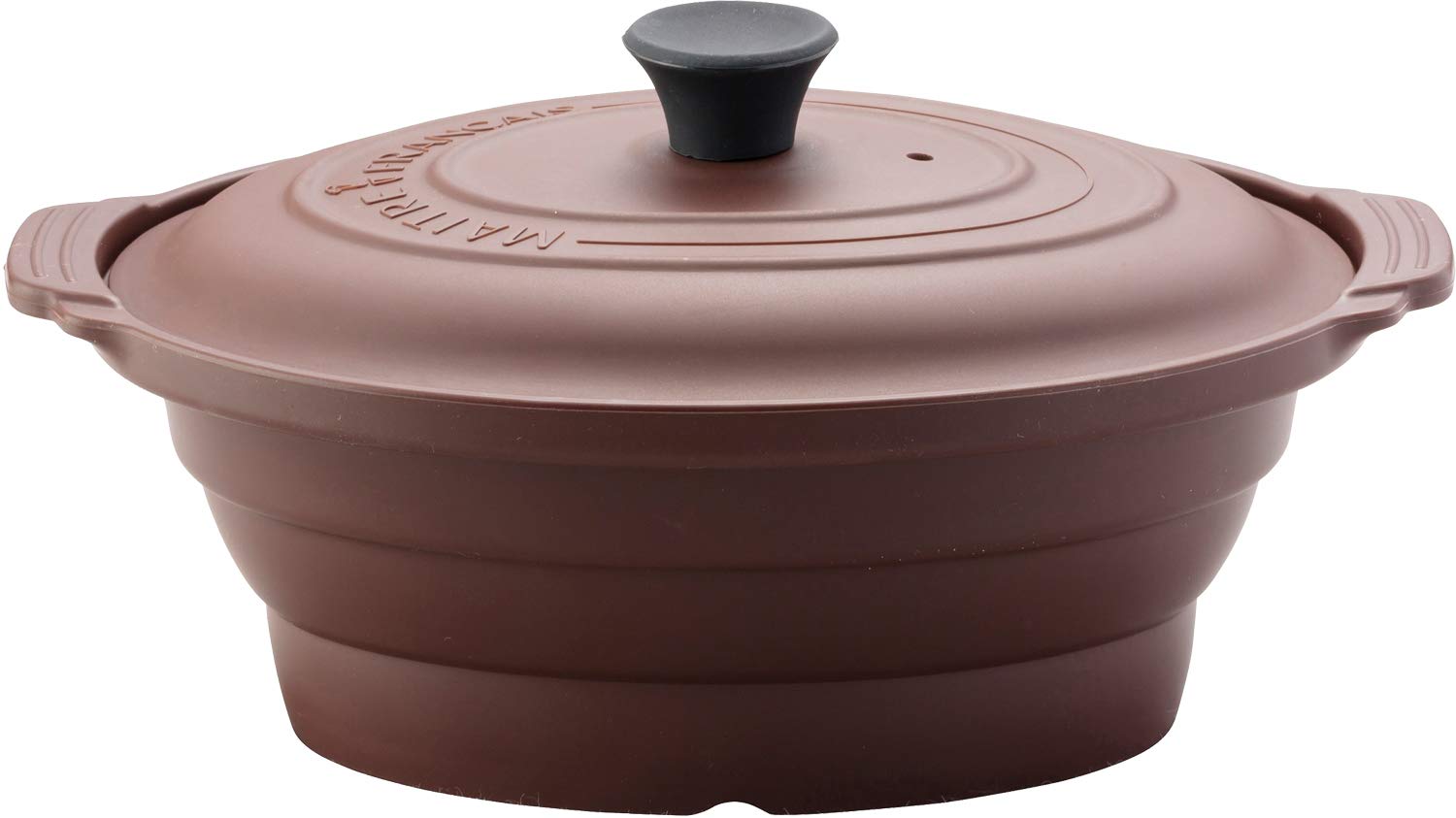 

Asahi Metal Microwave Silicone Metre Grand Oval Steamer M Brown Français 881-M/BR