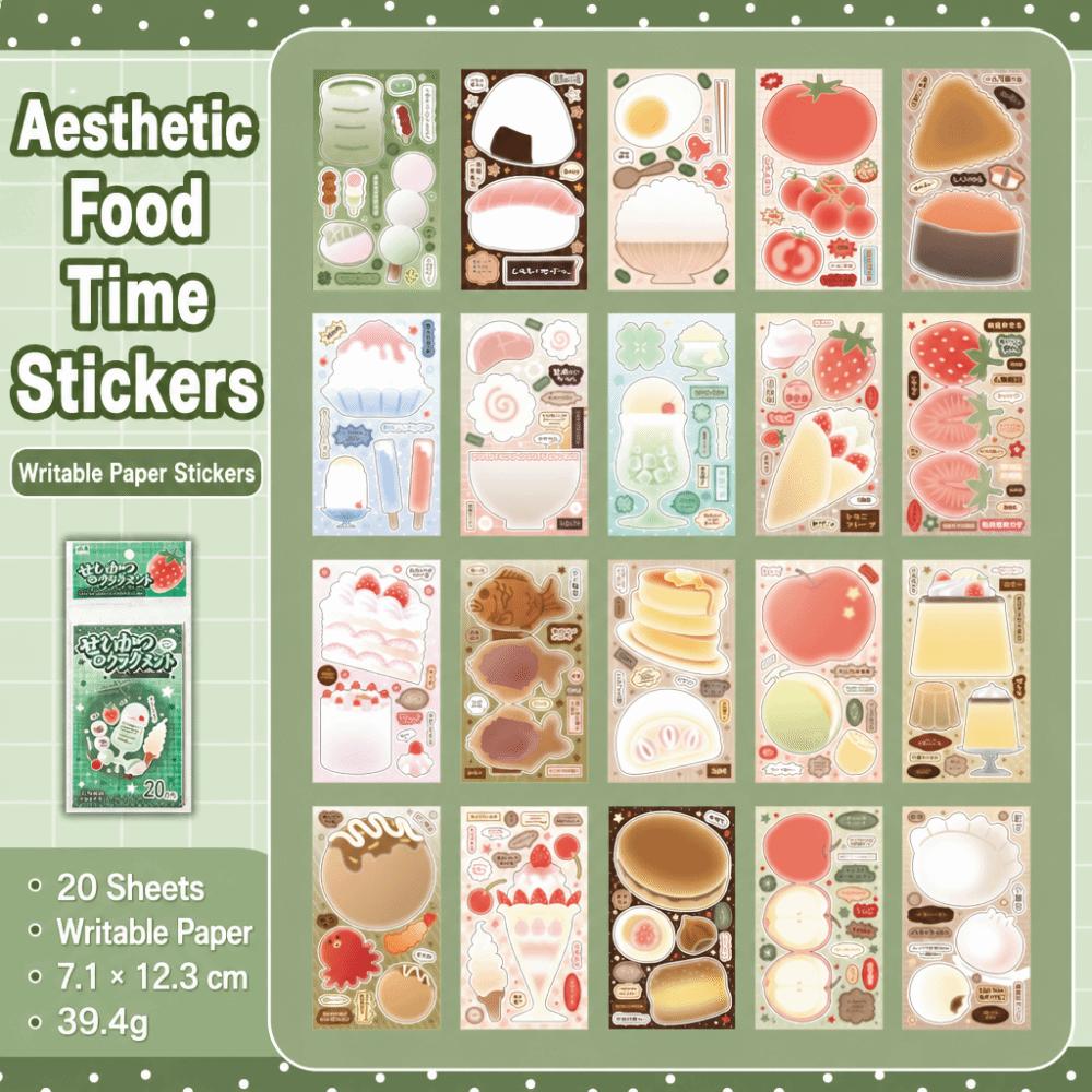 Daily Food Design Blank Label Decals Writable Food Label Stickers  Journal Planning Collage B