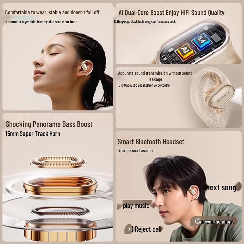 Newmine LY50 AI Translation Bluetooth Ear-hook Headset