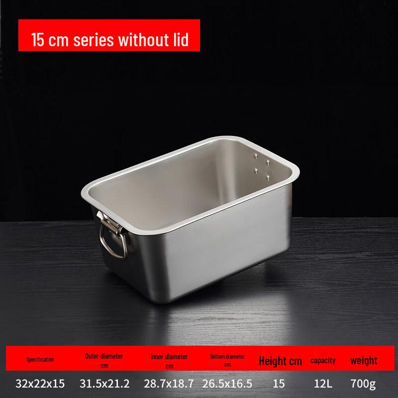 

Stainless Steel Rectangular Food Pan with Handles